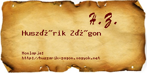 Huszárik Zágon névjegykártya